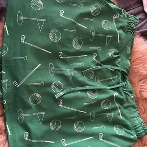 Green Golf Print Shorts